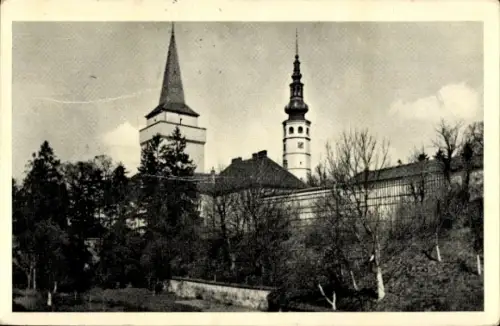 Ak Tovačov Tobitschau Tobischau Region Olmütz, Zwei Türme, Gebäude