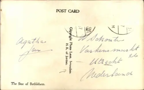 Ak Bethlehem Palästina, Kirche, Innenansicht, Stern von Bethlehem