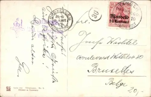 Künstler Ak Perlberg, F., Tanger Marokko, Hafenpartie, Dampfer, Segelboote