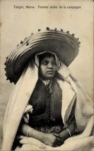 Ak Tanger Marokko, arabische Frau vom Land