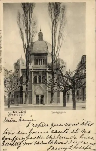 Judaika Ak Genf Stadt Schweiz, Synagoge