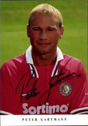 Autogrammkarte Fußballer Peter Gartmann, FC Augsburg, Autogramm