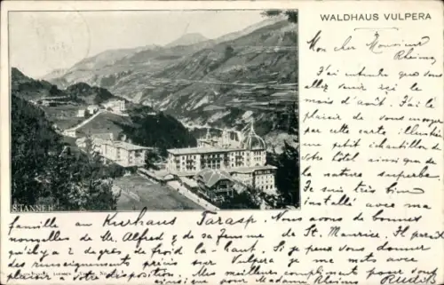 Ak Vulpera Tarasp Scuol Kanton Graubünden, Waldhaus  Kurhaus Tarasp, Landschaft, Natur, 