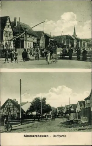 Ak Simmershausen Römhild in Thüringen, Straßenpartie