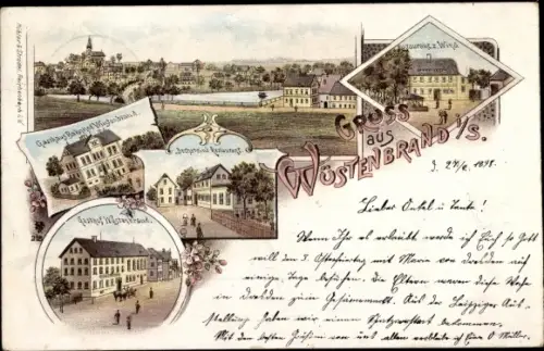 Ak Wüstenbrand Hohenstein Ernstthal Sachsen, Restaurant, Gasthaus Bahnhof, Panorama