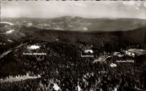 Ak Bühlerhöhe Bühl in Baden, Sanatorium, Kurhaus Plättig, Fliegeraufnahme