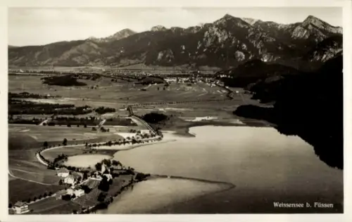 Ak Weißensee Füssen im Ostallgäu, Fliegeraufnahme
