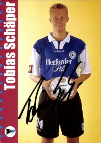 Autogrammkarte Fußballer Tobias Schäper, DSC Arminia Bielefeld, Autogramm
