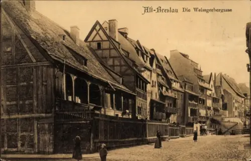 Ak Wrocław Breslau Schlesien, Weißgerbergasse