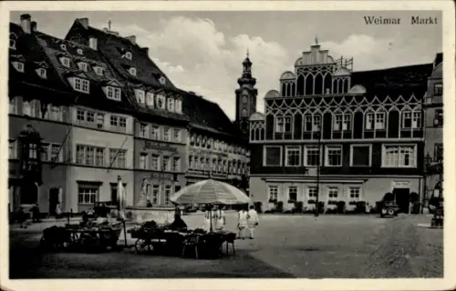 Ak Weimar in Thüringen, Markt