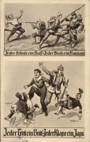 Künstler Ak Hoffmann, Ad., Jeder Schuss ein Russ, jeder Stoß ein Franzos, jeder Tritt ein Britt