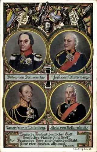 Ak Bülow von Dennewitz, York von Wartenburg, Tauentzien von Wittenberg, Kleist von Nollendorf