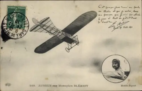 Ak Aviation, Leblanc auf Blériot-Eindecker, Pilot, Flugpionier