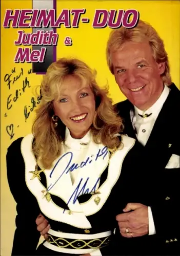 Autogrammkarte Sänger Heimat Duo Judith und Mel, Autogramm