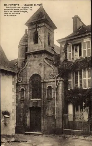 Ak Pontivy Morbihan, Chapelle St-Yvy, Historische Architektur, Schwarz-Weiß-Bild
