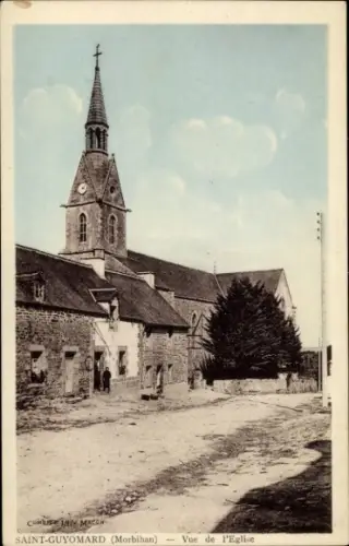 Ak Auray Morbihan, Kirche, ländliche Umgebung, historisch, französischer Text
