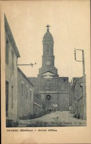 Ak Meneac Morbihan, Arrivee d'Illifau, Turm