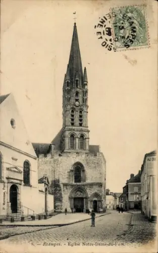 Ak Étampes Essonne, Eglise Notre-Dame