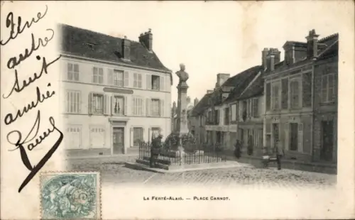 Ak La Ferté Alais Essonne, Platz Carnot