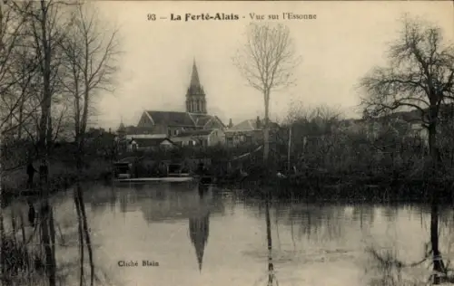 Ak La Ferté Alais Essonne, Teilansicht, Kirche