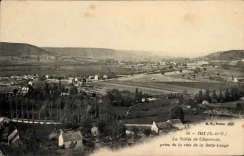Ak Gif sur Yvette Essonne, Panorama der Vallée de Chevreuse, schöne Landschaft, Häuser, Felder