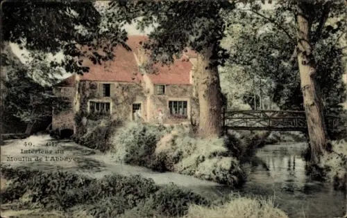 Ak Gif Essonne, Interieur du Moulin de l'Abbaye