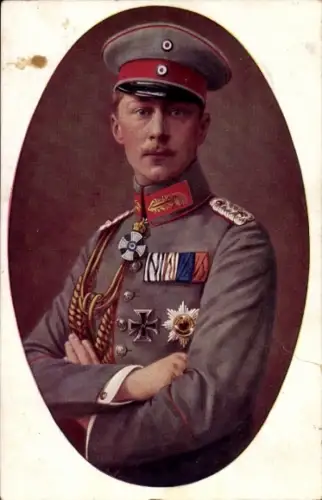 Ak Kronprinz Wilhelm, Portrait in Uniform, Eisernes Kreuz