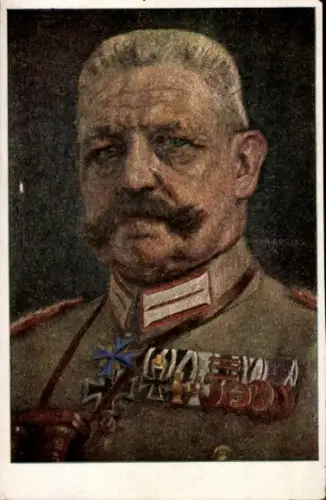 Künstler Ak Generalfeldmarschall Paul von Hindenburg, Portrait