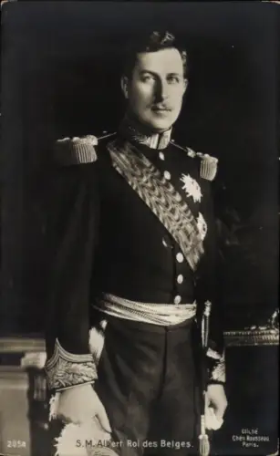 Ak König Albert I. von Belgien, Portrait in Uniform