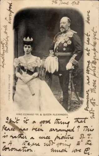 Ak King Edward VII, Alexandra of Denmark