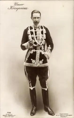 Ak Kronprinz Wilhelm von Preußen in Husarenuniform, Liersch 7152