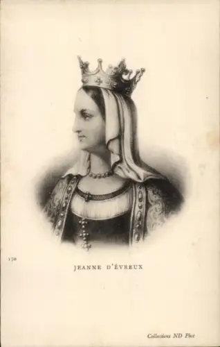 Ak Johanna von Évreux, Portrait