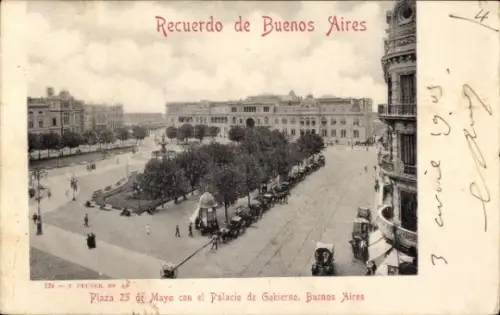 Ak Buenos Aires Argentinien, Plaza 25 de Mayo, Palacio de Gobierno,  