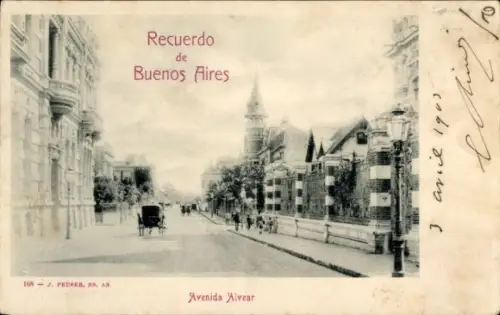 Ak Buenos Aires Argentinien,  aus  Avenida Alvear, 1903, J. Peurer