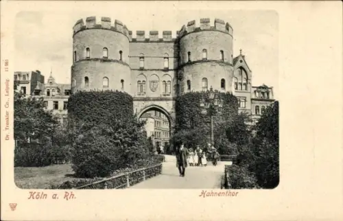Ak Köln am Rhein, Hahnenthor,  Architektur, Menschen auf der Straße, Pflanzen