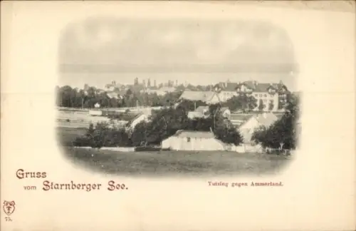 Ak Tutzing am Starnberger See Oberbayern, Gruss vom Starnberger See, Tutzing gegen Ammerland
