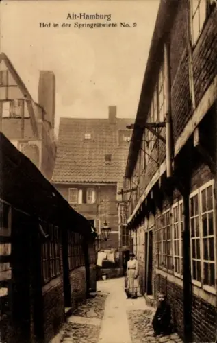 Ak Hamburg Mitte Altstadt, Alt- Hof in der Springeltwiete No. 9