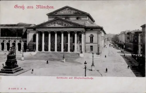 Ak München, Hoftheater, Maximilianstraße