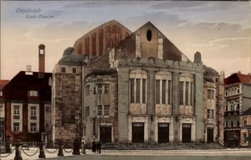 Ak Osnabrück in Niedersachsen, Osnabrück Stadt-Theater, farbige , keine Persönlichkeiten