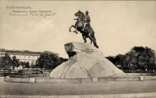 Ak Sankt Petersburg Russland, Denkmal von Pierre dem Großen