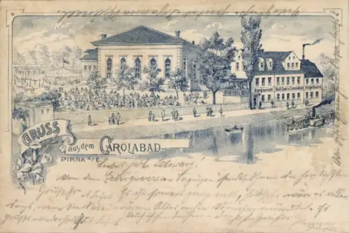 Litho Pirna an der Elbe, Carolabad