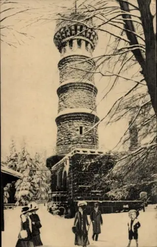 Ak Kassel in Hessen, Hohes Gras, Aussichtsturm, Winter