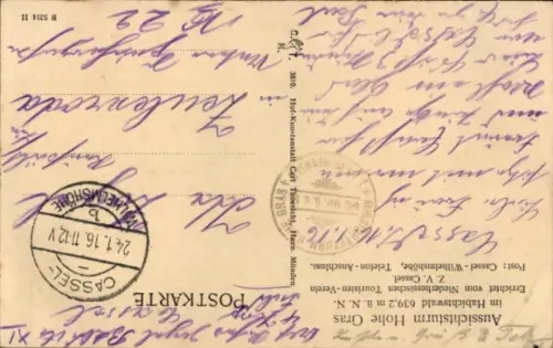 Ak Kassel in Hessen, Hohes Gras, Aussichtsturm, Winter