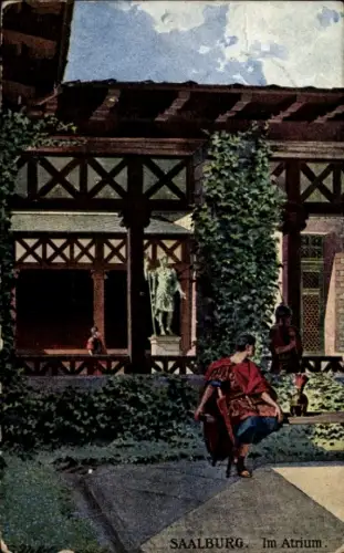 Künstler Ak Bad Homburg vor der Höhe, Römerkastell Saalburg, Atrium