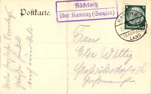 Ak Räckelwitz Oberlausitz, Leopoldschänke, Radfahrer