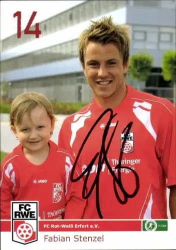 Autogrammkarte Fußballer Fabian Stenzel, FC Rot-Weiß Erfurt, Autogramm