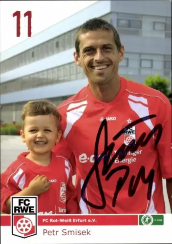Autogrammkarte Fußballer Petr Smisek, FC Rot-Weiß Erfurt, Autogramm