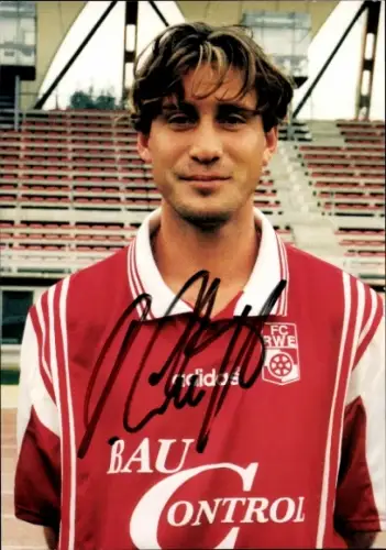 Autogrammkarte Fußballer M. Weißhaupt, FC Rot-Weiß Erfurt, Autogramm