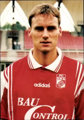 Autogrammkarte Fußballer N. Scheller, FC Rot-Weiß Erfurt, Autogramm