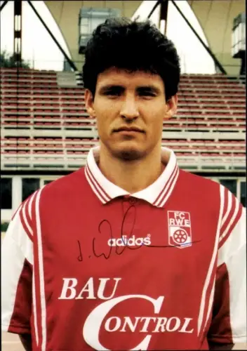 Autogrammkarte Fußballer J. Wehrmann, FC Rot-Weiß Erfurt, Autogramm